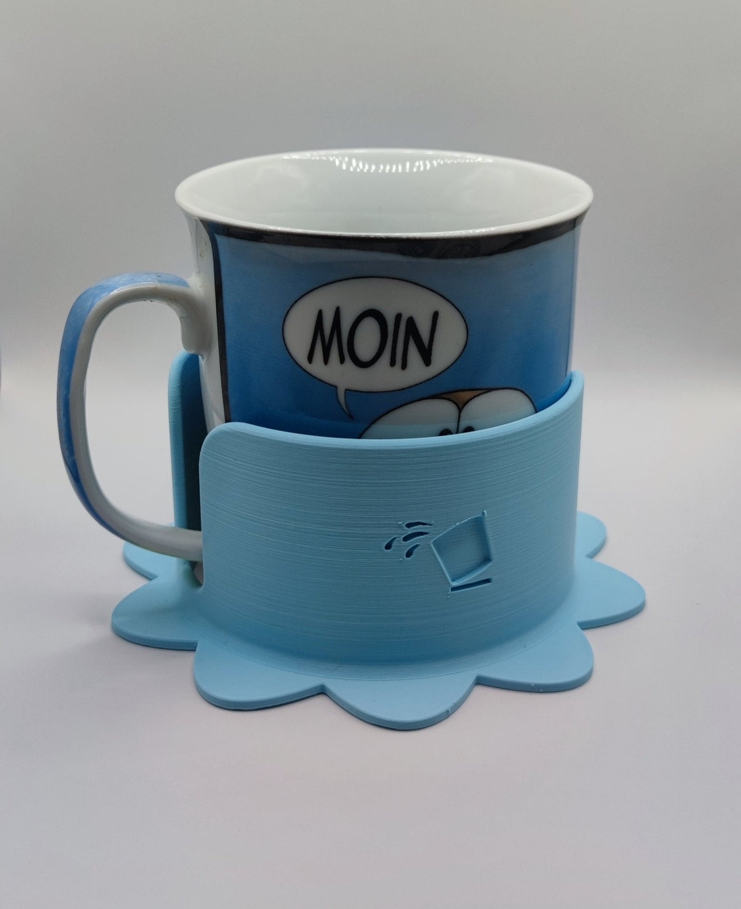Set Getränkehalterung für Kaffeetasse oder Teetasse mit 7,5 cm UND 10 cm Durchmesser - Überschwapp