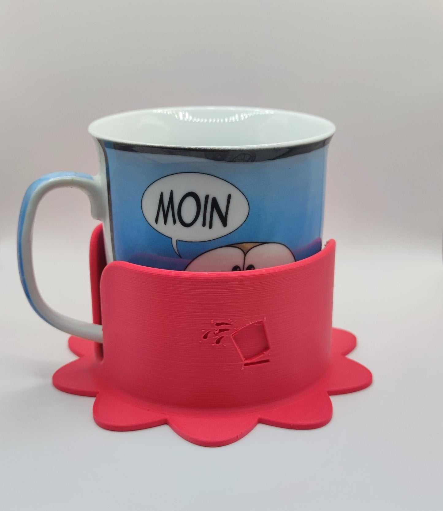 Set Getränkehalterung für Kaffeetasse oder Teetasse mit 7,5 cm UND 10 cm Durchmesser - Überschwapp